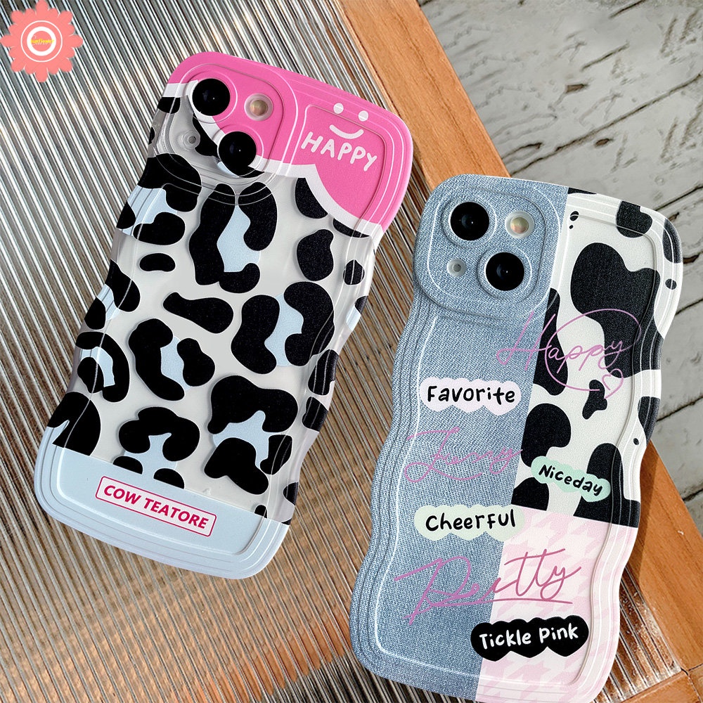 Casing Motif Sapi Leopard Untuk Samsung A04s A12 A14 A50 A13 A04E A32 A21s A53 A52 A50s A22 A52s A23 A04 A03s A11 A33 A02s A31 A30s A20 A51 Motif Denim Splicing Tepi Bergelombang Soft Case