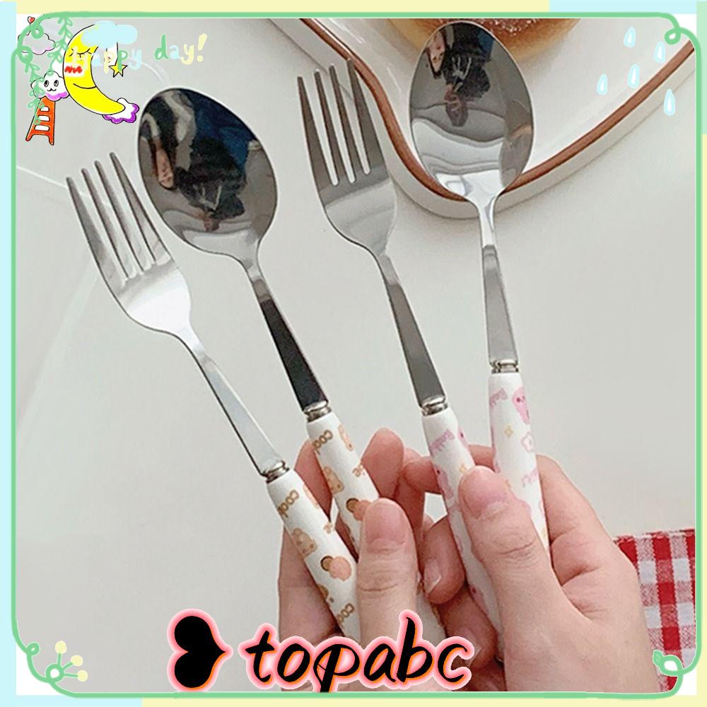 Top Cutlery Set Travel Outdoor Reusable Alat Makan Dapur Camping Stainless Steel