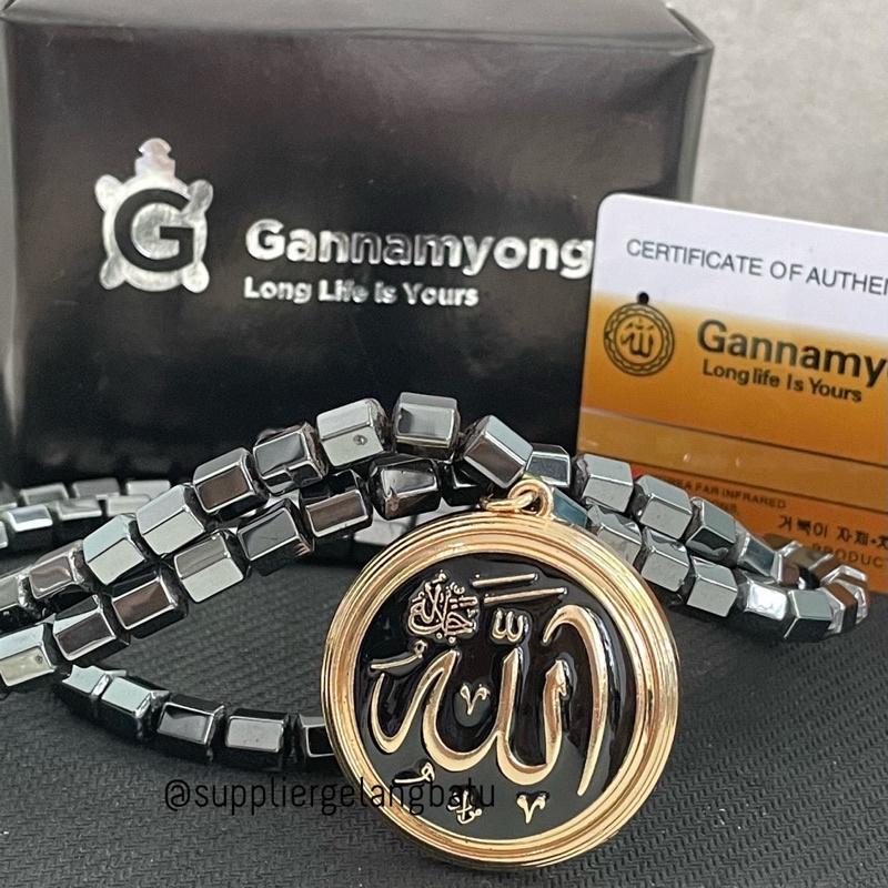 [MODEL TERBARU] Gannamyong Allah lis gold kalung kesehatan magnet