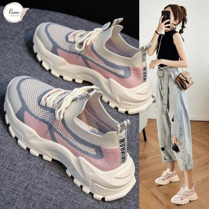 {FREE BOX} Sepatu Sneakers Wanita Fashion Korea Import - H-38