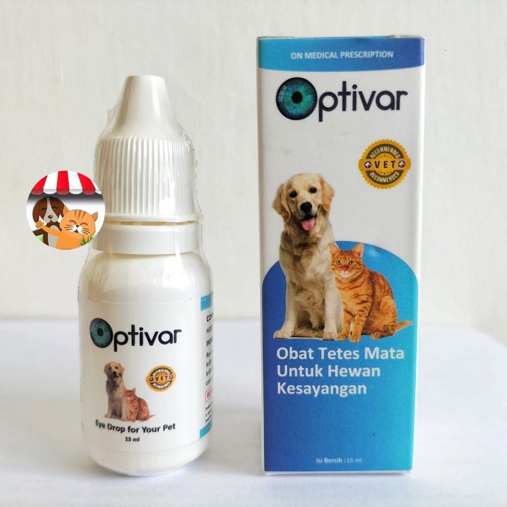 Optivar Pet Eye Drop 15ml Obat Tetes Mata Kucing Anjing Vet Recomended