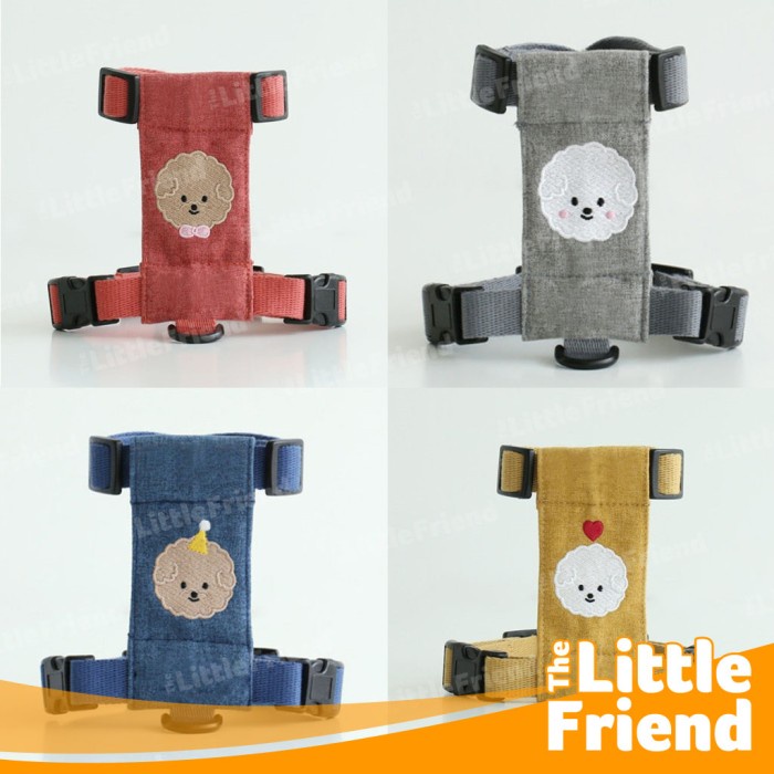 Tali Tuntun Harness Anjing Kecil Medium Tipe H Premium Denim Korea