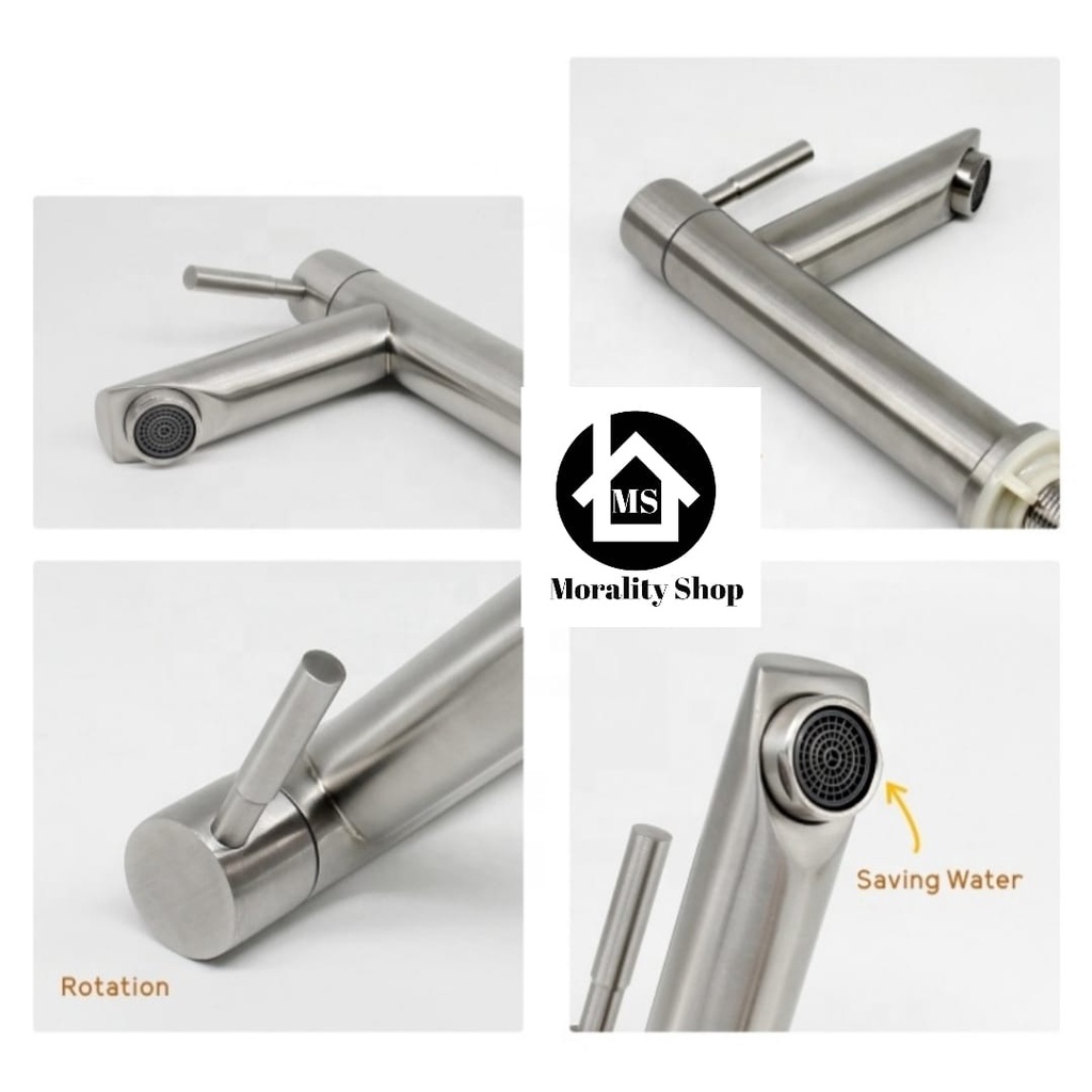 kran wastafel stainless engkol fv13 Keran air Sink Washtafel Cuci Tangan SUS 304 Washbowl Faucet