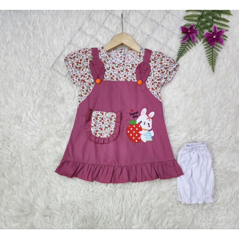 baju bayi perempuan set Dress bunny sweet