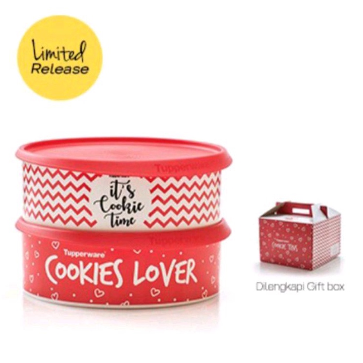 

Tupperware 2pcs Cookkie Tin Toples Jumbo 2.7L Ada Box