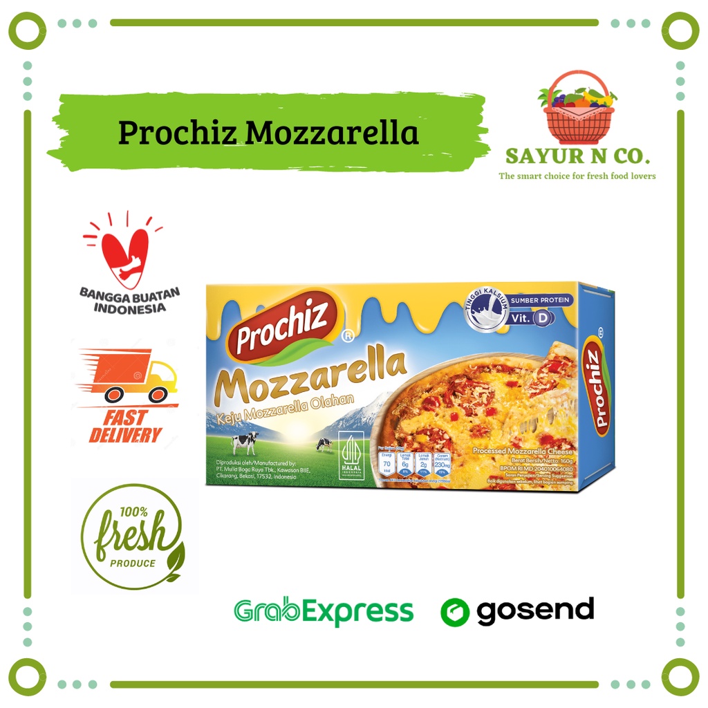 

PROCHIZ Mozzarella Keju Olahan 160gr | Sayur N Co Bekasi