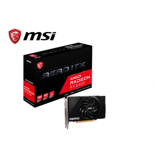 VGA MSI Radeon™ RX 6400 AERO ITX 4G VGA AMD Radeon RX6400 4GB