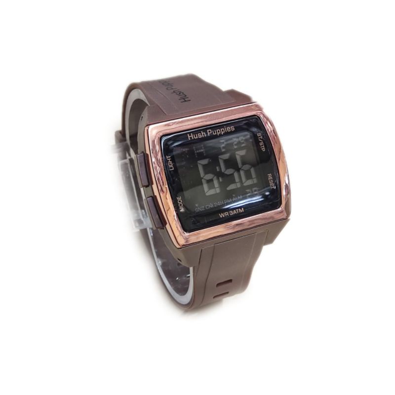 (Cod)Jam Tangan Unisex Hushpuppies Hp 2111 Digital Anti Air Strap Rubber/Karet(Dikirim Jakarta)