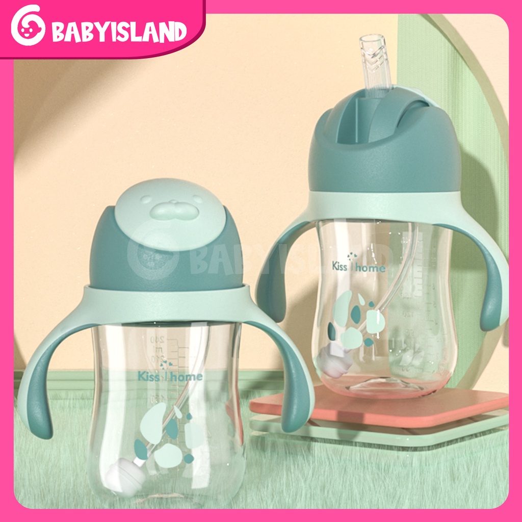 1 Cangkir 3 Botol Minum Bayi Sedotan Anti Tumpah BPA Free Tali Panjang Botol Minum Anak Cangkir Pelatihan Sippy Portabel