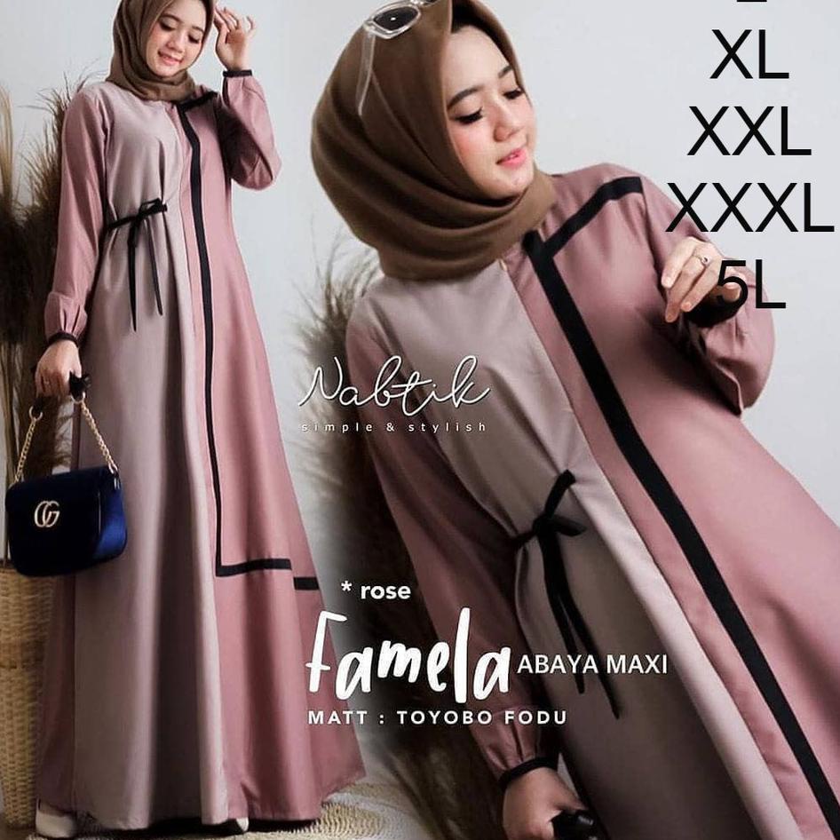 CCR.10De22ˢ– Gamis Super Jumbo Famela Maxi S M L XL XXL XXXL 4L LD UP TO 140