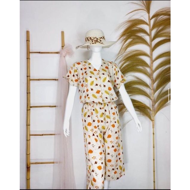 milo setelan kulot/one set pendek/one set busui/piyama rayon piyama rayon