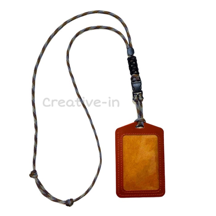 

Nametag Id Card Holder (Name Tag Kulit) / Tali Lanyard Paracord Adjustable
