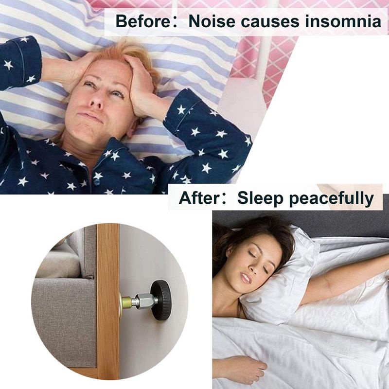 4pcs Alat Penyumbat Bingkai Tempat Tidur Anti Goyang Berulir Adjustable