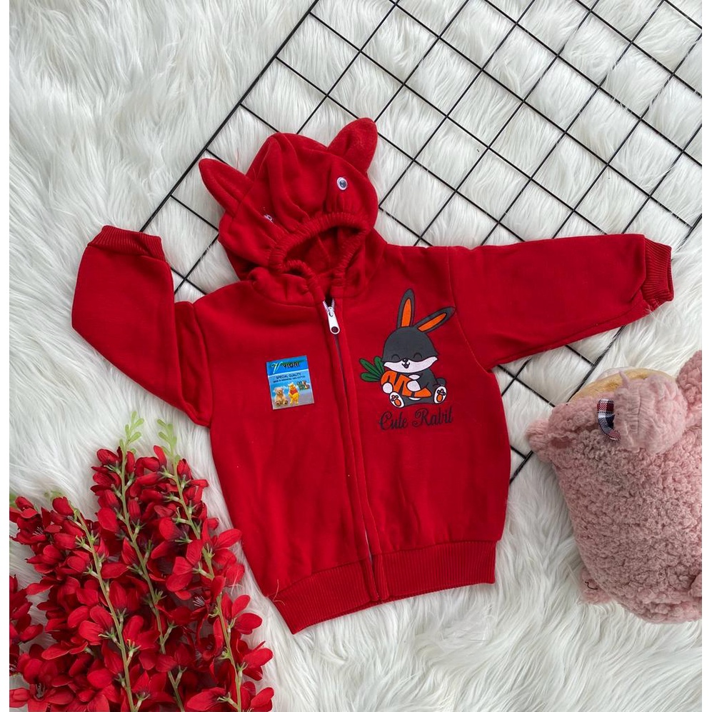 jaket anak murah lucu motif rabbit atasan 3-18 bulan