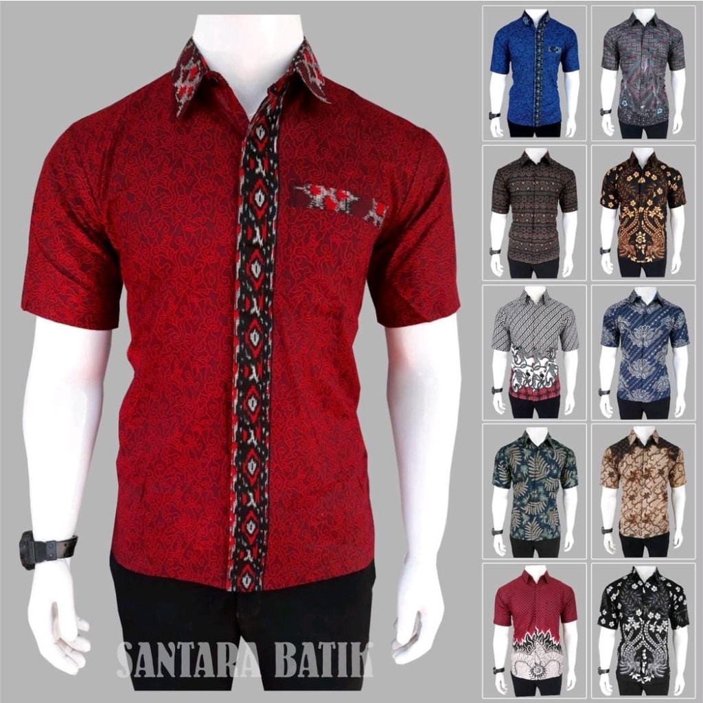 HEM BATIK PRIA LENGAN PENDEK , batik pria, batik Pekalongan, baju batik, baju murah, baju batik