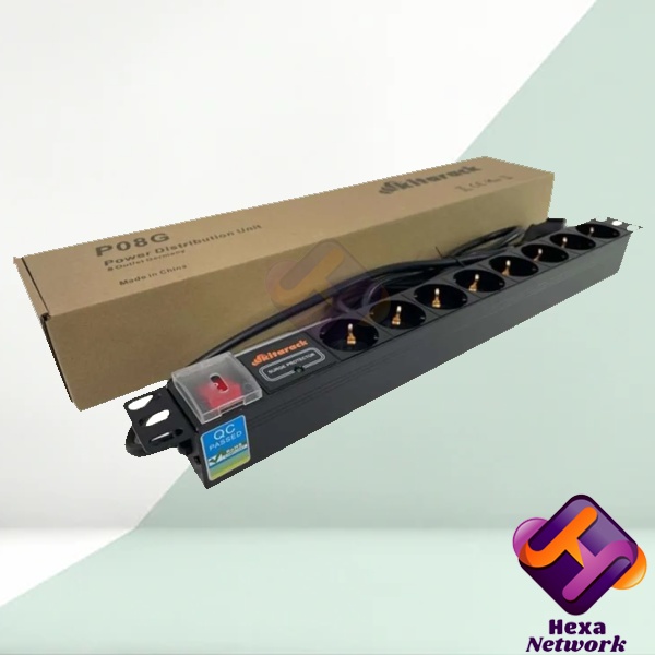 Kitarack P08G 1U Rackmount PDU 8 Outlet|1U 8 Outlet Germany Socket 19&quot;