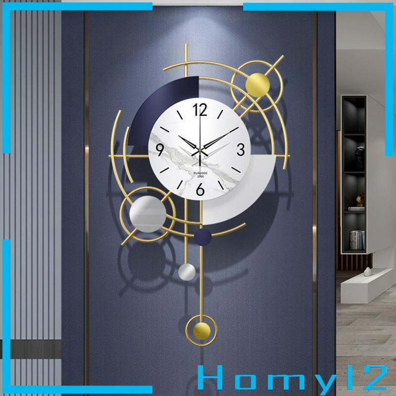 [HOMYL2] Jam Dinding Silent Dioperasikan Baterai Bahan Metal Tidak Berdetak Untuk Dekorasi Rumah Kantor