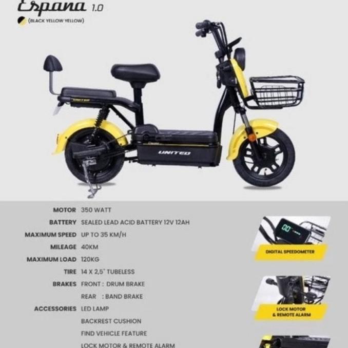 Sepeda Listrik UNITED ESPANA NEW electrik E bike