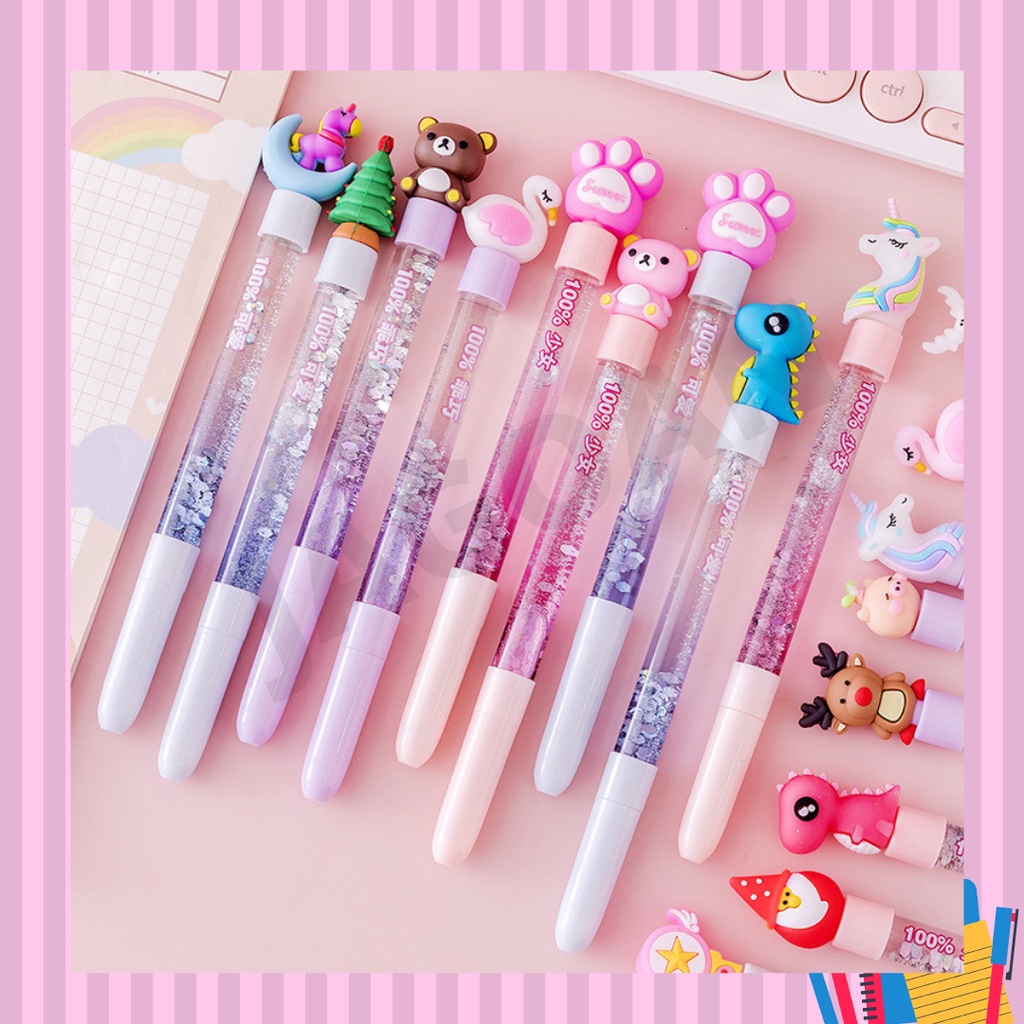 

[JAGOAN] Pulpen glitter air dengan karakter lucu-JT0015