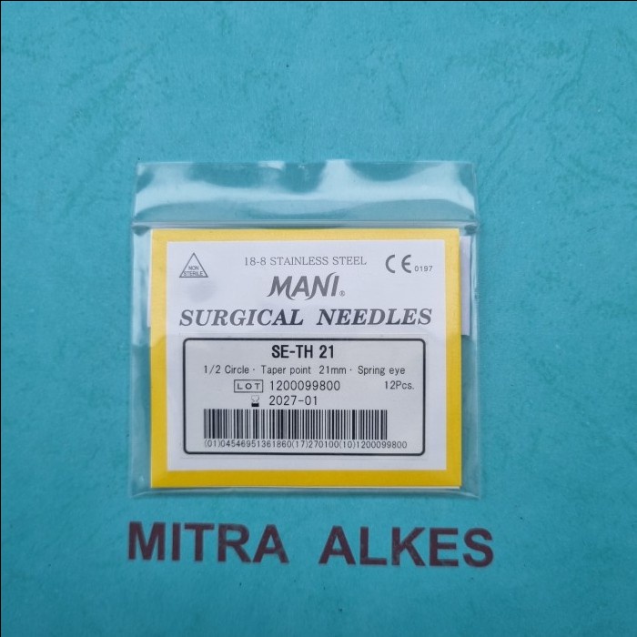 Jarum Hekting Otot MANI SE-TH Taper 1/2 Circle. Surgical Needles.