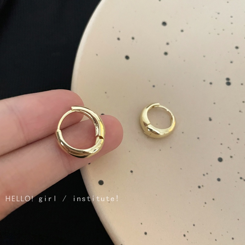 Korea Anting Emas Perak Wanita Elegan Hypoallergenic Hoop Earring Y2K Perhiasan Aksesoris