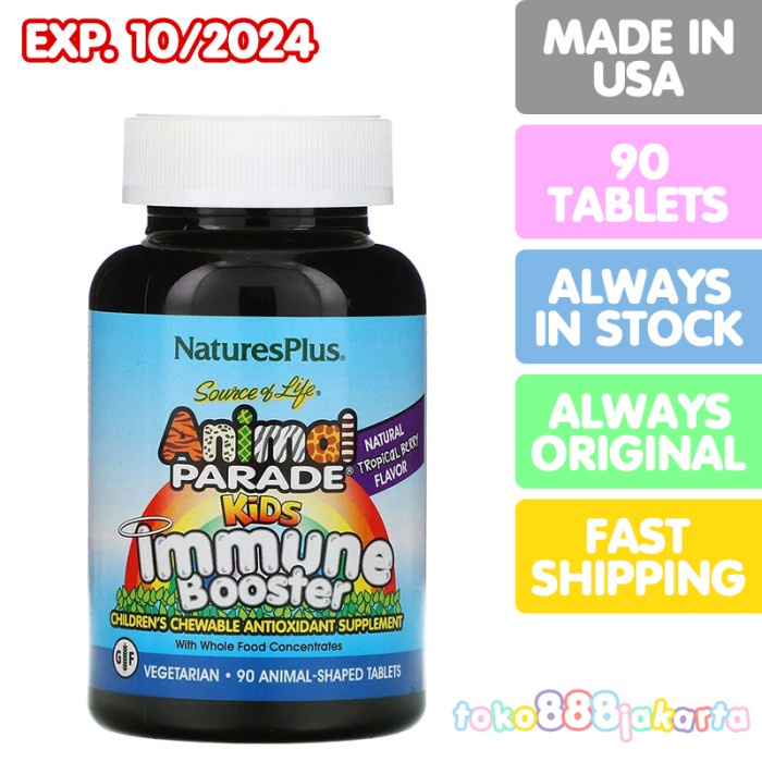 ANIMAL PARADE KIDS IMMUNE BOOSTER ANTIOXIDANT CHEWABLE 90 TABLETS