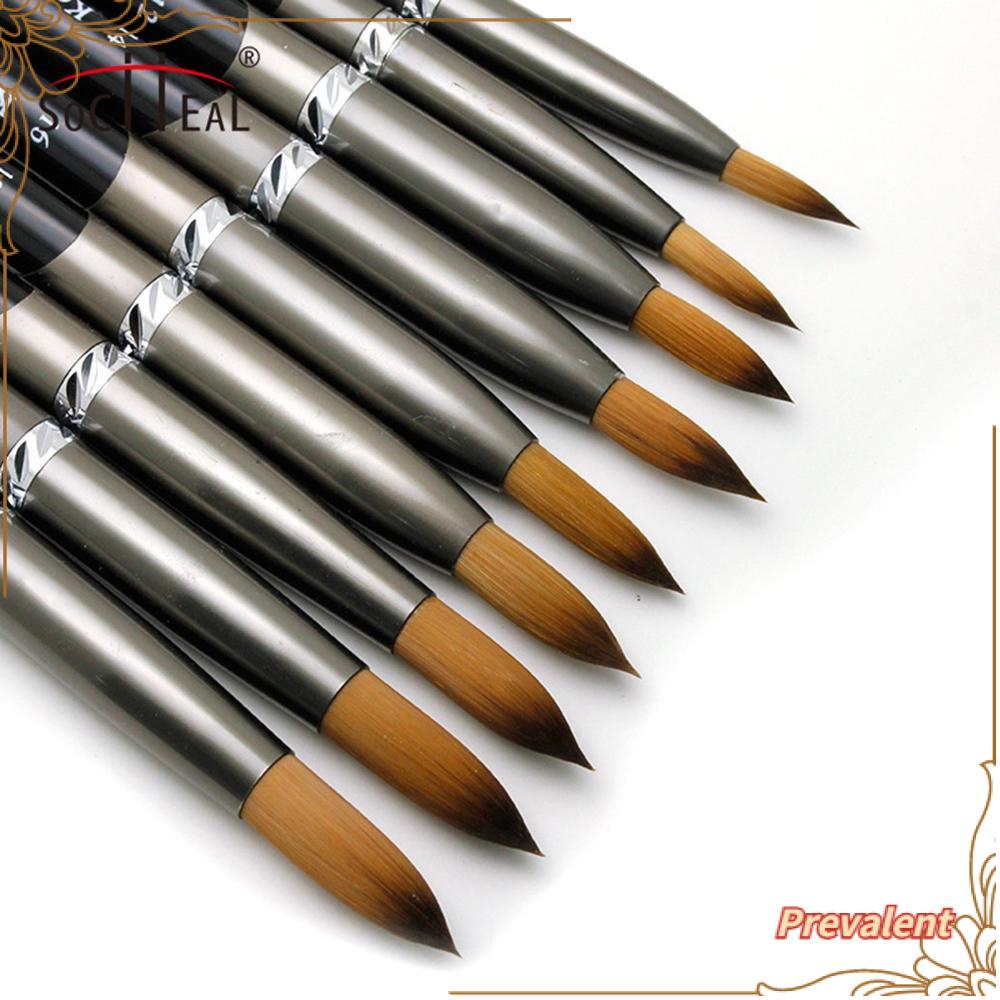 Preva 1pc Sikat Kuku Akrilik Gagang Pelangi Cair Berkualitas Tinggi UV Gel Kutek Untuk Bubuk Akrilik