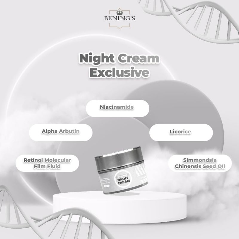 Exclusive Night Cream Benings Skincare by Dr Oky (Benings Clinic indonesia) Niacinamide,