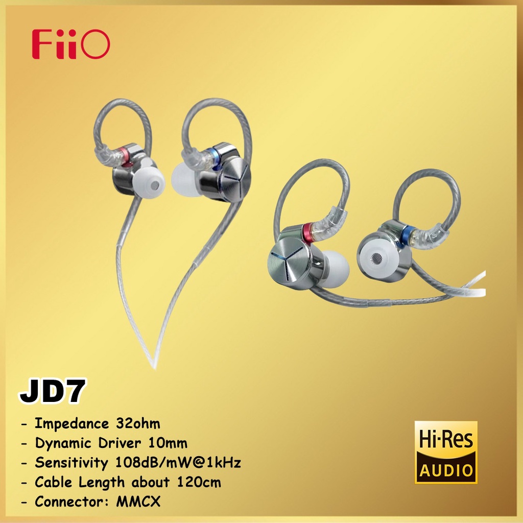 Fiio JD7 Dynamic Driver IEMS In Ear Earphone Earphones Headset JD 7