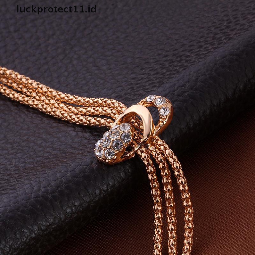 /Fashion Hot// Fashion// Kristal Kalung Gelang Cincin Anting Rumbai Bridesmaid Set Perhiasan Pernikahan.