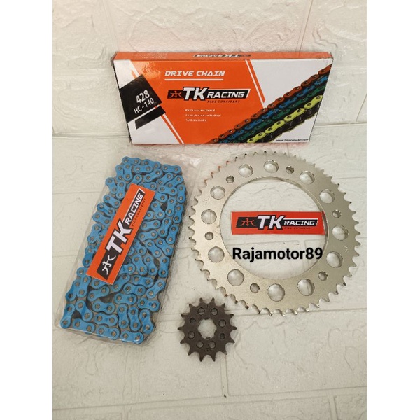 Gear set TK racing CRF 150L set rantai Biru TK racing Original 428