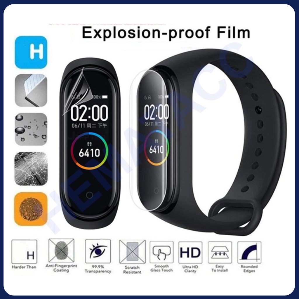 Anti Gores XlAOMl Ml Band 4/5/6/7 2D Screen Protector Xiaomi Mi Band 4/5/6 Anti Gores for XlAOMl Ml Band 4 5 6 7 Jam Tangan Pintar for Xiaomi Mi Band 4 5 6 7 Film