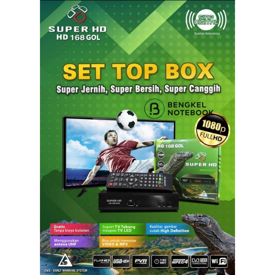 Set Top Box TV Digital STB DVB-T2 Receiver Super HD 168 GOL DVB T2 K-Vision Harimau SuperHD