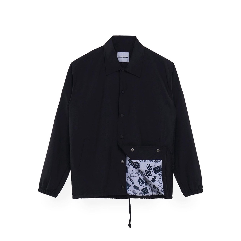 JAKET COACH / WINDBREAKER FRIDAY KILLER DORSA BLACK ORIGINAL