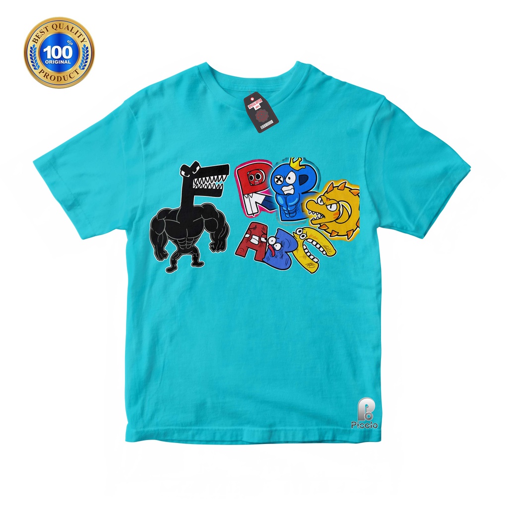 BAJU ANAK KAOS ATASAN ANAK ALPHABET LORE X RAINBOW FRIENDS UNISEX Bahan COTTUN (FREE NAMA)