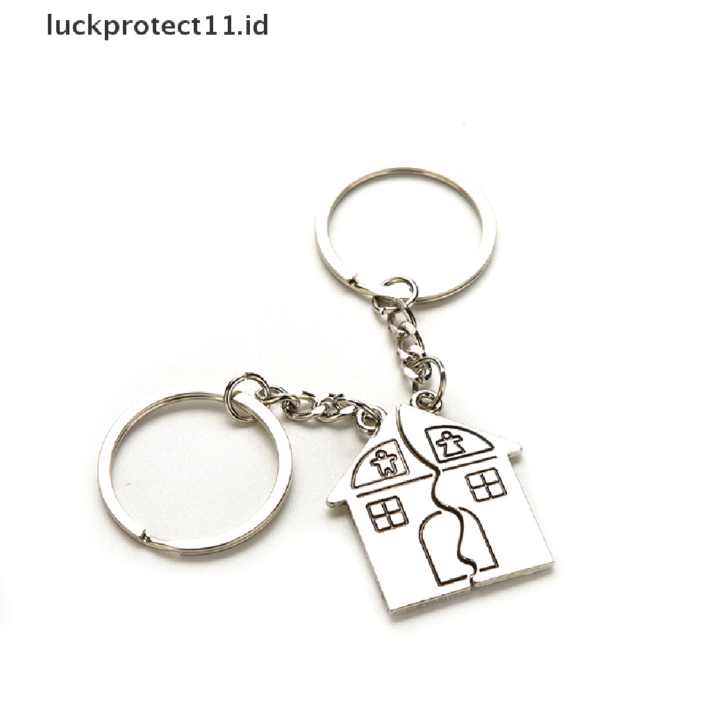 /Fashion Hot//// 2pcs Gantungan Kunci Bentuk Rumah Gantungan Kunci Untuk Pecinta Valene day Love Key Fob.