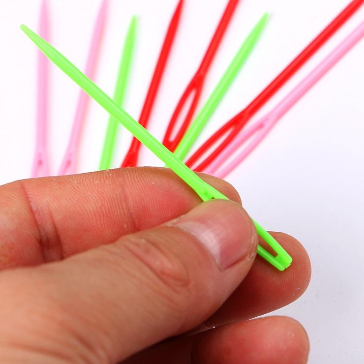 HARGA GROSIR >> 6 Pcs Plastik Jarum Rajut Crochet Hooks Permadani Wol Benang Jarum DIY Sweater Alat 