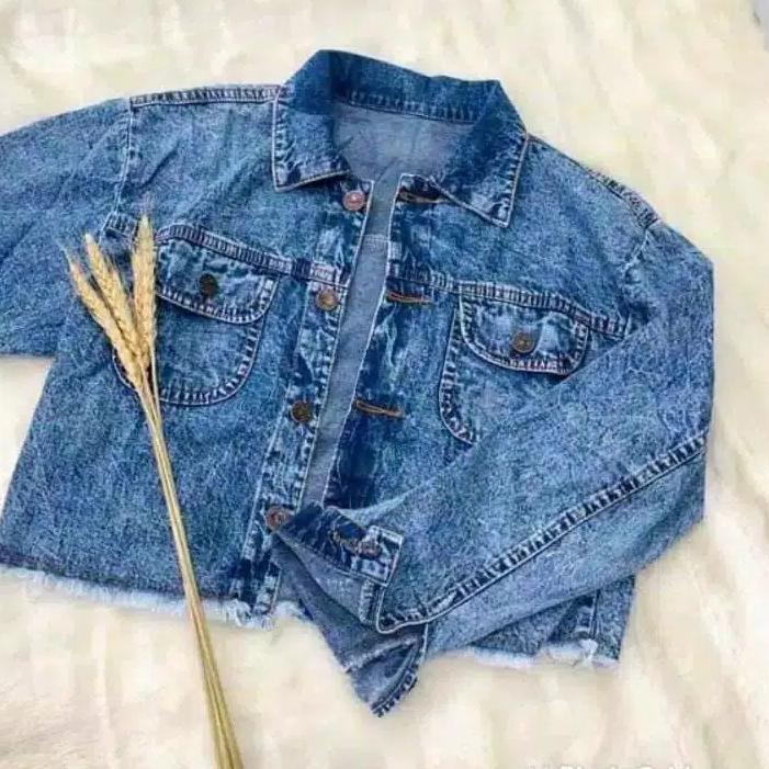 ORIGINAL% BAJU JAKET JEANS JINS CROP KROP TOP DENIM LEVIS LEPIS REMAJA OVERSIZE OUTER ROMPI WANITA C