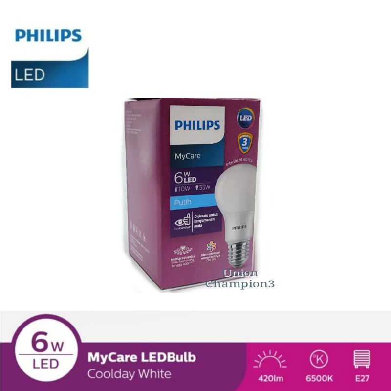 Lampu PHILIPS LEDbulb myCare 6w/6 watt  E27 230V