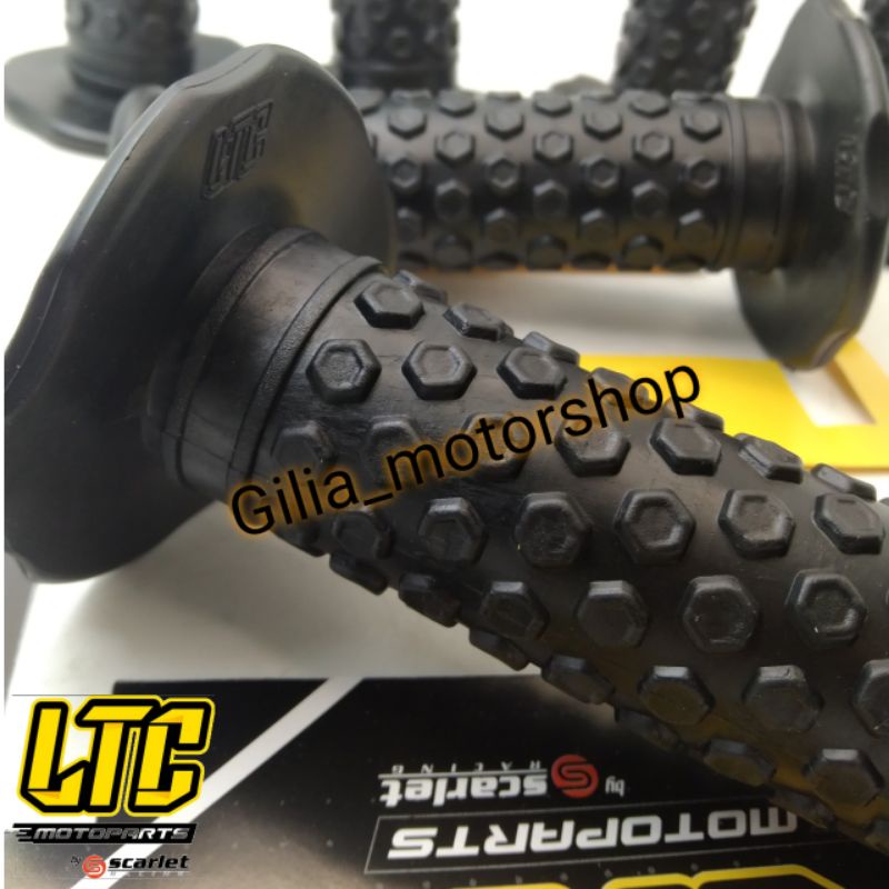 Handgrip bintik 3 dimensi black series LTC Scarlet karet premium universal Motor