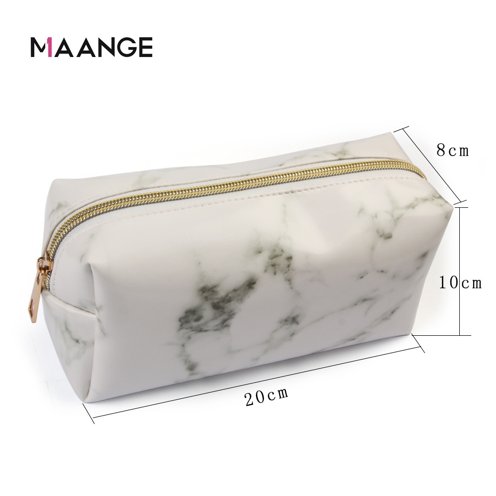 MAANGE 1Pcs Brush Bag Marble Make Up Pouch Pouch Bag Roll Kuas Makeup Kosmetik Organizer Serbaguna Multifungsi Kosmetik