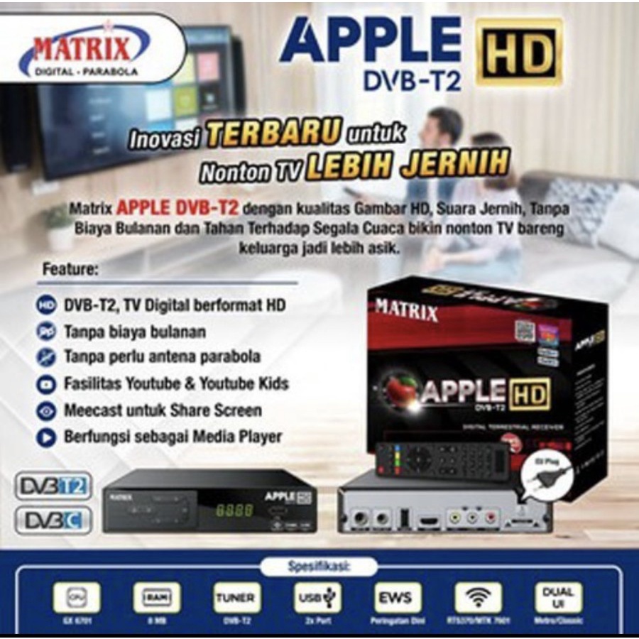 Gambar Set Top Box Receiver Matrix Apple HD DVB T2 / STB Matrix Apple ORIGINAL ASLI