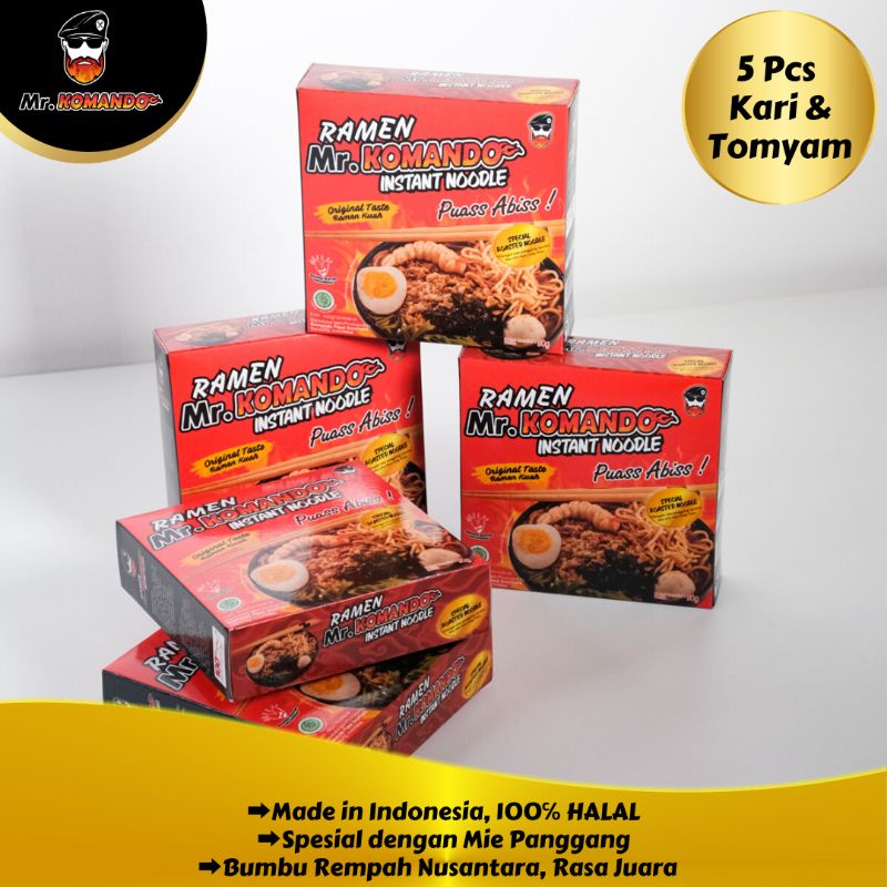 

Ramen Instan Mr.Komando 5 Pcs (Kari&Tomyam)