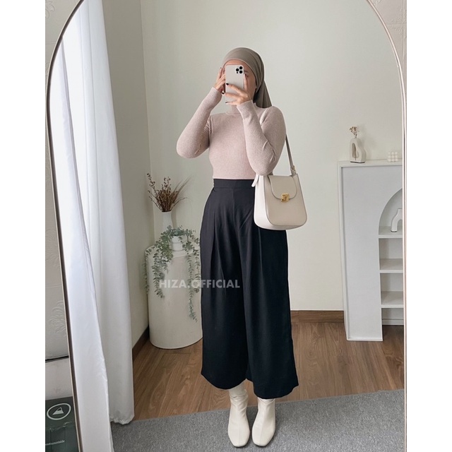 HIZA - LARA KULOT PANTS Highwaist | Celana Wanita Ternyaman