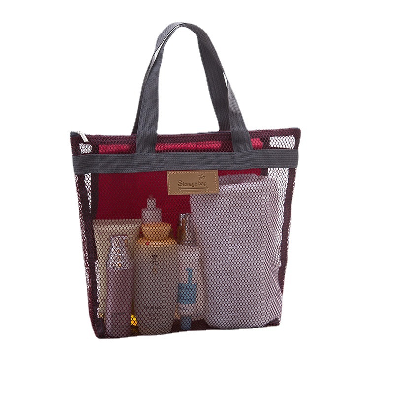 MAANGE Tas Kosmetik Organizer Travel Pouch Tas Pantai Jinjing Ritsleting Portabel Tas Cuci Perjalanan Tas Penyimpanan Ta