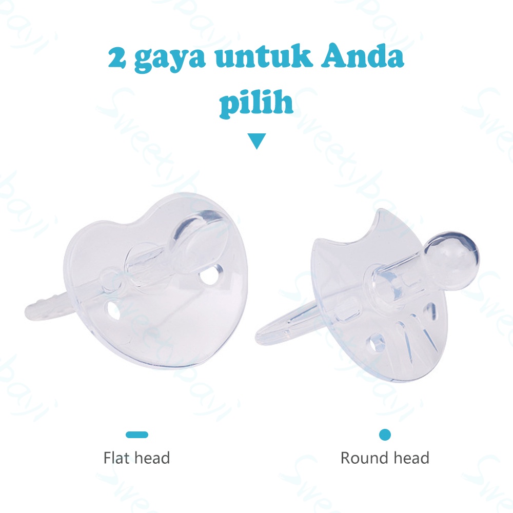 Sweetybayi Empeng dot bayi silikon bulat datar lembut Baby pacifier Soother BPA Free