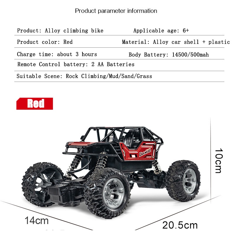 Mobil Remote Control Rock Crawler Offroad Alloy Material Mainan Anak Termurah