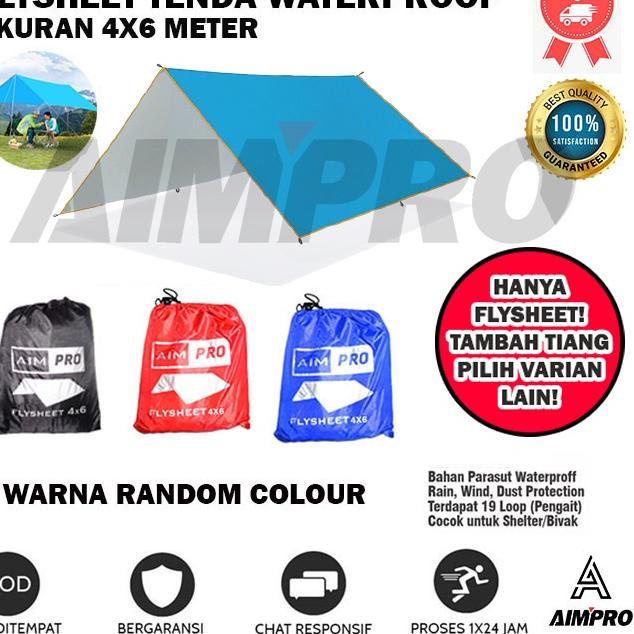 ➹→❆❂ AIMPRO Flyseet tenda 4x6 6x4 meter - AIMPRO Flysheet tenda 4x6 Meter 19 Loop Ultralight Waterpr