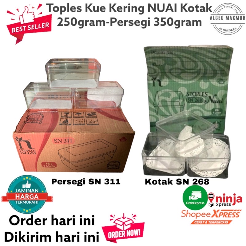 TOPLES KUE KERING KOTAK 250 Gram - PERSEGI 350gram / TOPLES KUE NASTAR NUAI SN 268 - SN 311