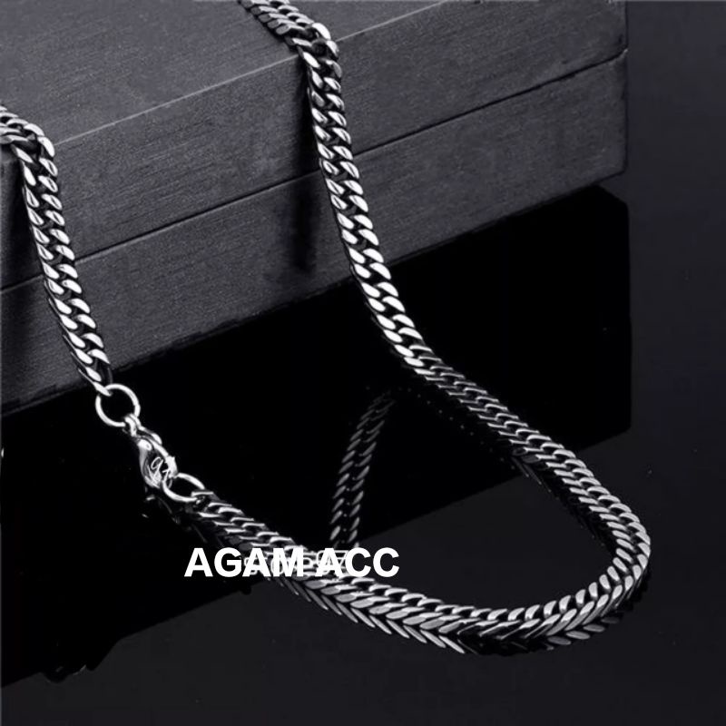 Kalung Titanium model rantai/Kalung Titanium anti karat  (9  mm)